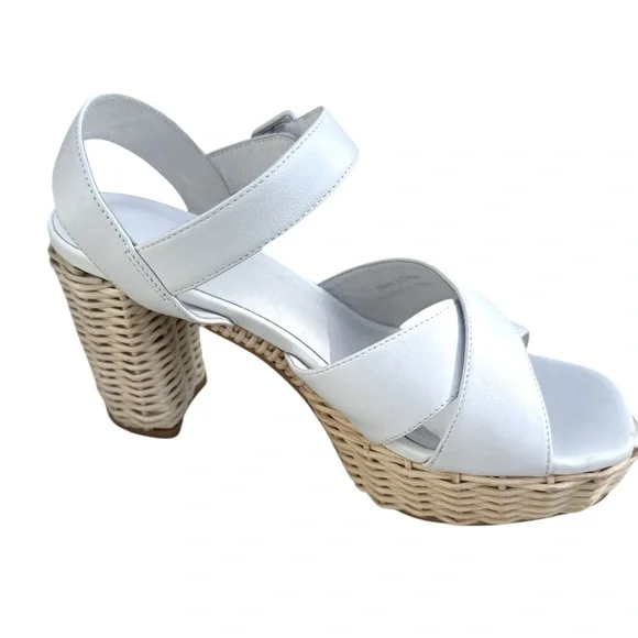 Jeffrey Campbell Amma Rattan White Platform Sandals - Picture 4 of 11